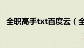 全职高手txt百度云（全职高手txt百度云）