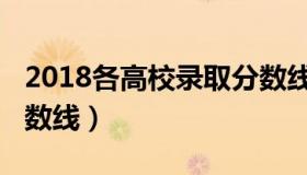 2018各高校录取分数线（2018各高校录取分数线）