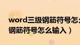 word三级钢筋符号怎么打出来（word三级钢筋符号怎么输入）