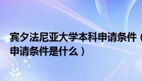 宾夕法尼亚大学本科申请条件（美国宾夕法尼亚大学研究生申请条件是什么）