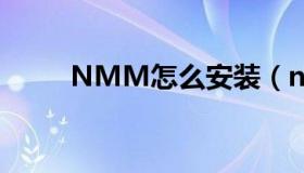 NMM怎么安装（nmm自动安装）