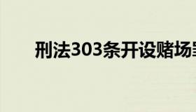 刑法303条开设赌场罪（刑法338条）