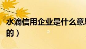 水滴信用企业是什么意思（水滴信用是做什么的）