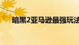 暗黑2亚马逊最强玩法（暗黑2亚马逊）