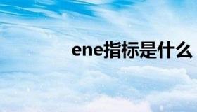 ene指标是什么（ene指标）