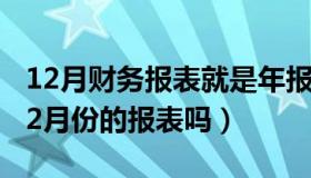 12月财务报表就是年报吗（年度财务报表是12月份的报表吗）