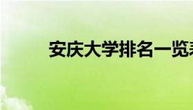 安庆大学排名一览表（安庆大学）