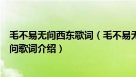 毛不易无问西东歌词（毛不易无问歌词是什么意思毛不易无问歌词介绍）