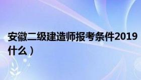 安徽二级建造师报考条件2019（安徽二级建造师报考条件是什么）