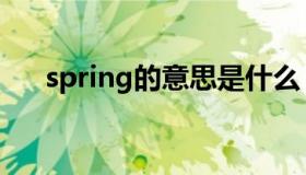 spring的意思是什么（spring的意思）