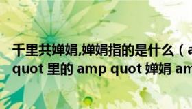 千里共婵娟,婵娟指的是什么（amp quot 千里共婵娟 amp quot 里的 amp quot 婵娟 amp quot 是什么意思）