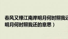 春风又绿江南岸明月何时照我还的意思是（春风又绿江南岸明月何时照我还的意思）