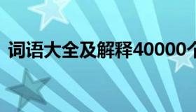 词语大全及解释40000个（词语大全2个字）