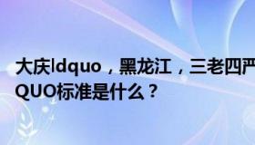 大庆ldquo，黑龙江，三老四严rdquo，四同RDQUO，RDQUO标准是什么？