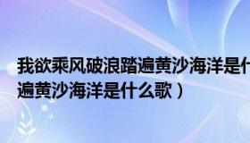 我欲乘风破浪踏遍黄沙海洋是什么歌是震（我欲乘风破浪踏遍黄沙海洋是什么歌）