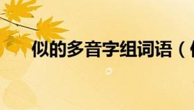 似的多音字组词语（似的多音字组词）