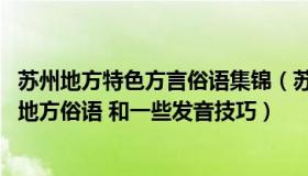 苏州地方特色方言俗语集锦（苏州话的日常生活中的常用语 地方俗语 和一些发音技巧）