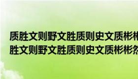 质胜文则野文胜质则史文质彬彬然后君子的意思是什么（质胜文则野文胜质则史文质彬彬然后君子）