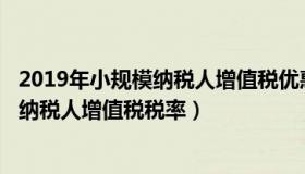 2019年小规模纳税人增值税优惠政策2020（2019年小规模纳税人增值税税率）