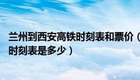 兰州到西安高铁时刻表和票价（西安到兰州高铁票价是多少 时刻表是多少）