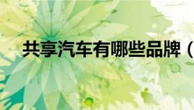 共享汽车有哪些品牌（共享汽车有哪些）