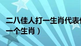 二八佳人打一生肖代表什么动物（二八佳人打一个生肖）