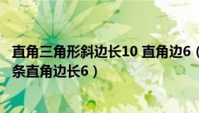 直角三角形斜边长10 直角边6（一个直角三角形斜边长10一条直角边长6）