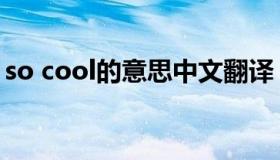 so cool的意思中文翻译（so cool什么意思）