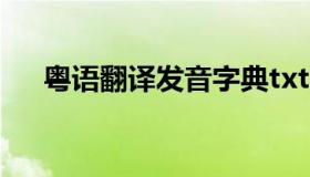 粤语翻译发音字典txt（粤语翻译发音）