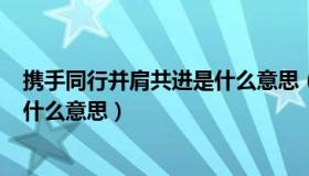 携手同行并肩共进是什么意思（ldquo 携手并进 rdquo 是什么意思）