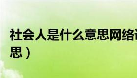 社会人是什么意思网络语言（社会人是什么意思）