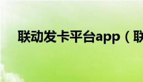 联动发卡平台app（联动自动发卡平台）