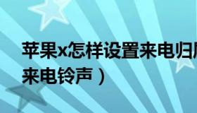 苹果x怎样设置来电归属地（苹果x怎样设置来电铃声）