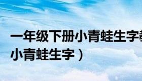 一年级下册小青蛙生字教学视频（一年级下册小青蛙生字）