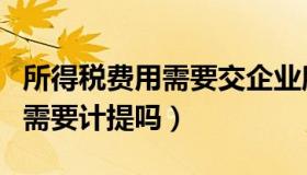 所得税费用需要交企业所得税吗（所得税费用需要计提吗）