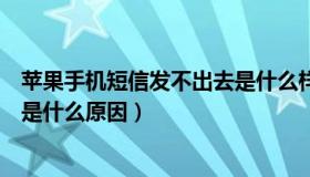 苹果手机短信发不出去是什么样子（苹果手机短信发不出去是什么原因）