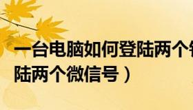 一台电脑如何登陆两个钉钉（一台电脑如何登陆两个微信号）