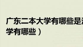 广东二本大学有哪些是法学专业（广东二本大学有哪些）