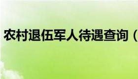 农村退伍军人待遇查询（农村退伍军人待遇）