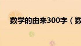 数学的由来300字（数学的由来(50字)）