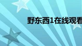 野东西1在线观看（野东西1）