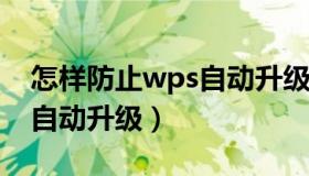 怎样防止wps自动升级（如何防止wps2016自动升级）