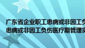 广东省企业职工患病或非因工负伤医疗期规定（广州市职工患病或非因工负伤医疗期管理实施办法）