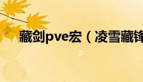 藏剑pve宏（凌雪藏锋天策pve输出宏）