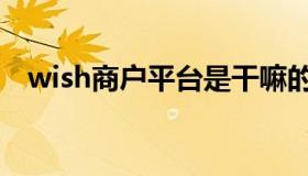 wish商户平台是干嘛的（wish商户平台）