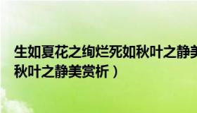 生如夏花之绚烂死如秋叶之静美作者（生如夏花之绚烂死如秋叶之静美赏析）