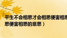 平生不会相思才会相思便害相思解释（平生不会相思才会相思便害相思的意思）