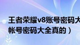 王者荣耀v8账号密码大全微信（王者荣耀v8帐号密码大全真的）