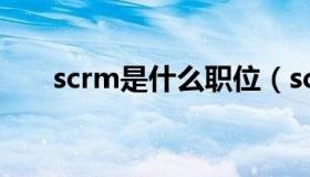 scrm是什么职位（scrm是什么意思）