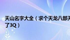 天山名字大全（求个天龙八部天山的名字唯美点的拜托各位了3Q）